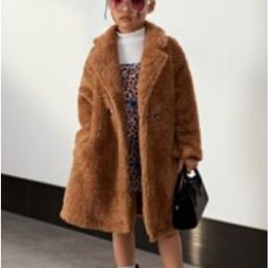 Cozy Brown Kids Teddy Coat